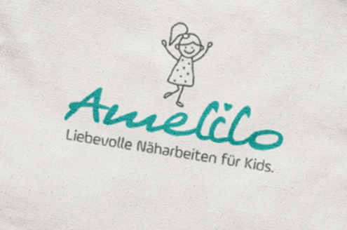 Amelilo Logo auf Stoff
